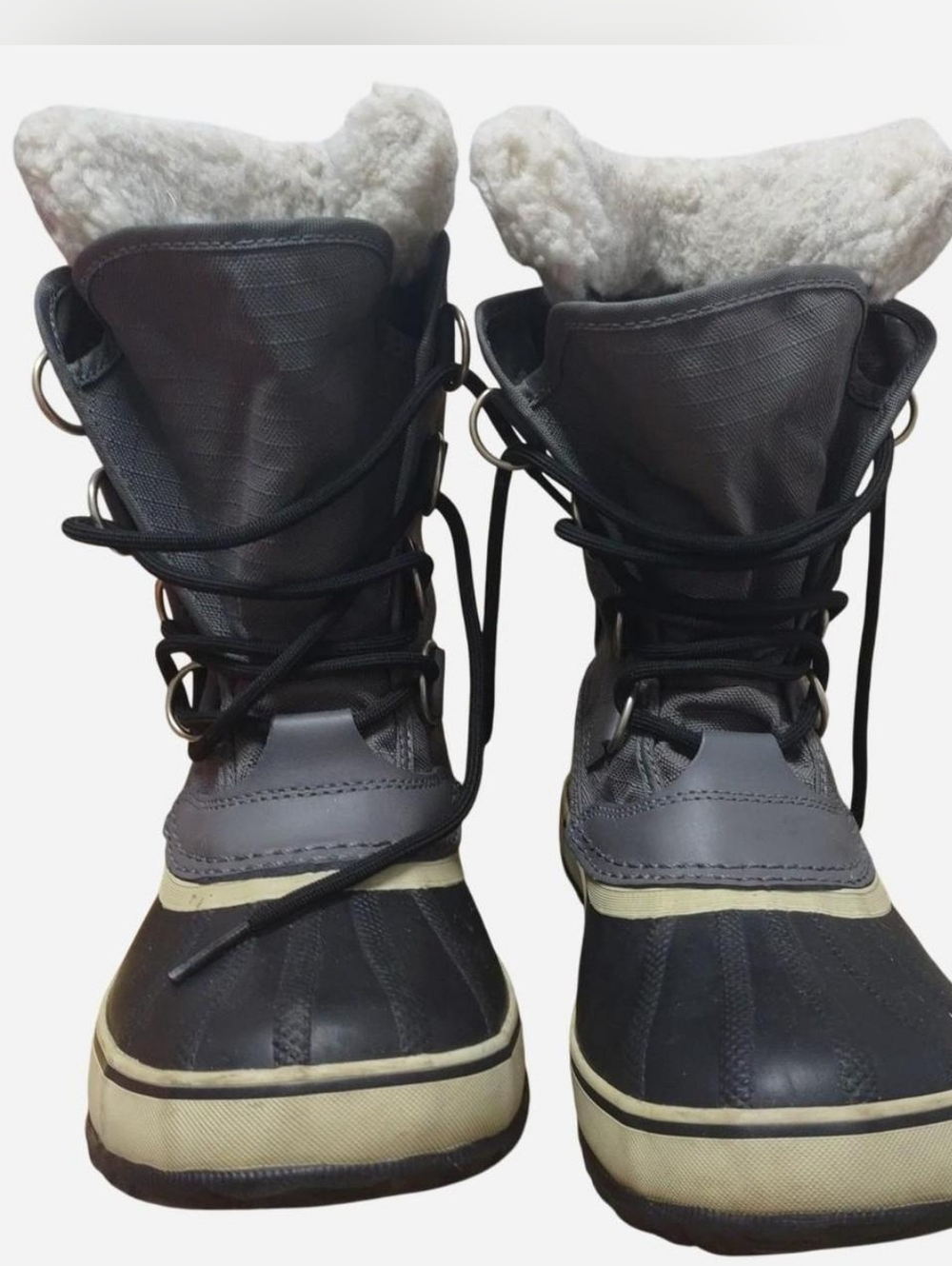 Sorel Handcrafted, Waterproof Gray Snow Boots with Faux Fur Lining Size 7
